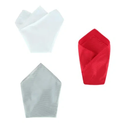 Trafalgar The Gatsby 12 Inch Solid Silk Pocket Square Trio In Multi