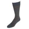 Trafalgar The Hunt Is On Mid-calf Fox Noevlty Pima Cotton Dress Sock In Blue