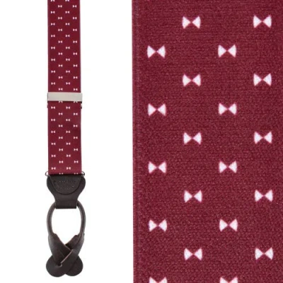 Trafalgar The Micro Bow Classic Elastic Button End Suspenders In Multi
