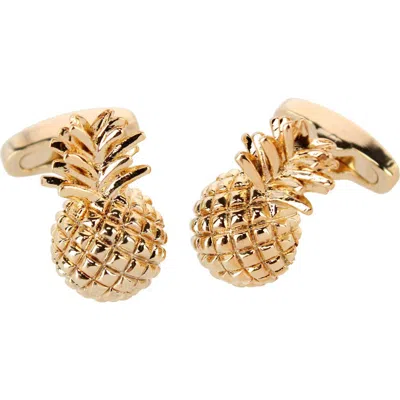 Trafalgar The Pineapple Crest Cufflinks In Gold