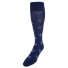 Trafalgar The Rally Tennis Novelty Mercerized Cotton Mid-calf Socks In Navy Blue