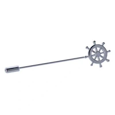 Trafalgar The Skipper Helm Novelty Lapel Pin In Silver