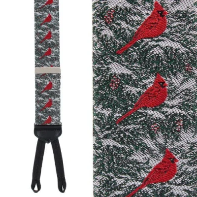 Trafalgar The Snowy Virginia Nightingale Silk Formal End Suspenders In Multi