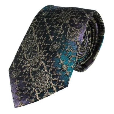 Trafalgar The Spellbound Brocade Novelty Silk Necktie In Black