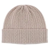 Trafalgar The Windsor Merino Wool Cable Knit Beanie In Brown