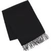 Trafalgar The Windsor Merino Wool Solid Color Knit Neck Scarf In Black