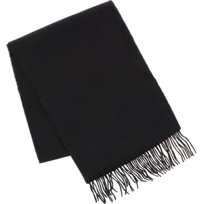 Trafalgar The Windsor Merino Wool Solid Color Knit Neck Scarf In Black