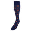 Trafalgar Three Point Shot Basketball Novelty Mercerized Cotton Mid-calf Socks In Navy Blue