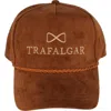 Trafalgar Traflagar's Faux Suede 5 Panel Cap With Braided Rope In Brown