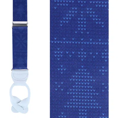 Trafalgar Ugly Christmas Jumper Navy Blue Silk Button End Suspenders