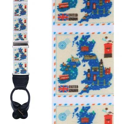 Trafalgar Uk Stamps Silk Button End Suspenders In Multiple