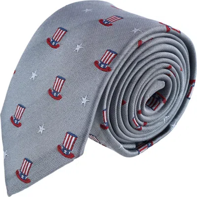 Trafalgar Uncle Sam Pride Silk Novelty Necktie In Silver