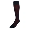Trafalgar Valentino Vertical Stripe Over The Calf Mercerized Cotton Sock In Brown