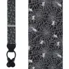 Trafalgar Venom Spider Web Motif Novelty Silk Button End Suspenders In Brown