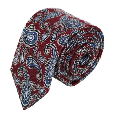 Trafalgar Wharton Wavy Paisley Silk Novelty Necktie In Red