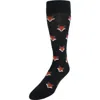 Trafalgar What Did The Fox Say Mid-calf Mercerized Cotton Novelty Socks In Black