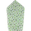 Trafalgar White Shamrock Novelty Silk 12x12 Pocket Square In White