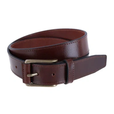 Trafalgar Wyatt 35mm Genuine Leather Casual Jean Belt In Brown