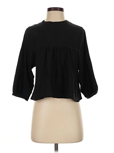 Pre-owned Trafaluc By Zara 3/4 Sleeve Blouse In Black