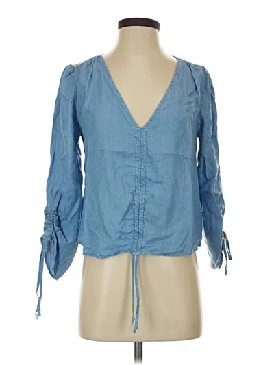 Pre-owned Trafaluc By Zara 3/4 Sleeve Blouse In Blue