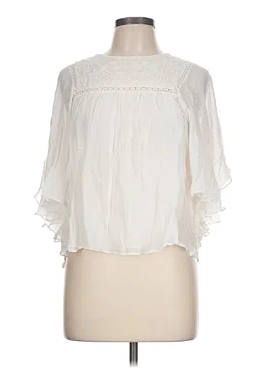 Pre-owned Trafaluc By Zara 3/4 Sleeve Blouse In Ivory