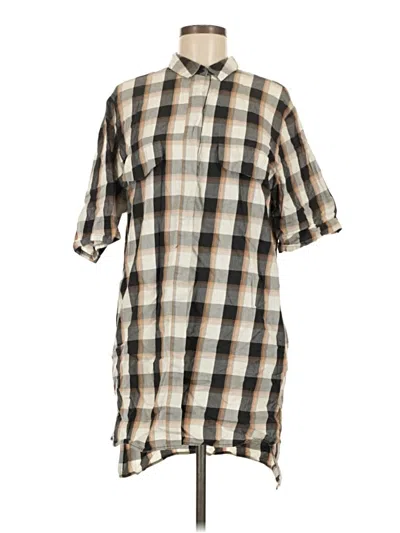 Pre-owned Trafaluc By Zara 3/4 Sleeve Button Down Shirt In Tan