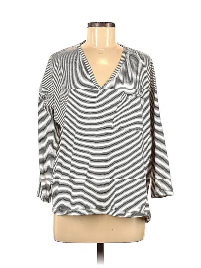 Pre-owned Trafaluc By Zara 3/4 Sleeve Top Gray V Neck Tops
