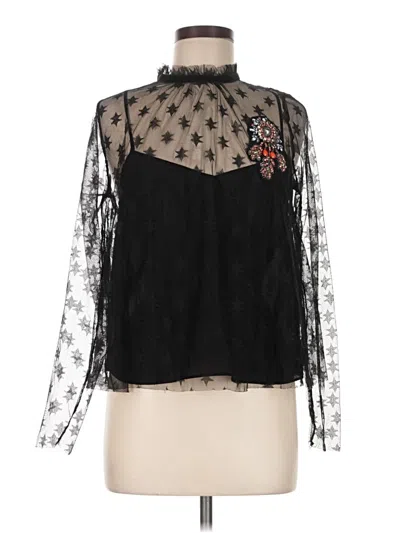 Pre-owned Trafaluc By Zara Long Sleeve Blouse In Black