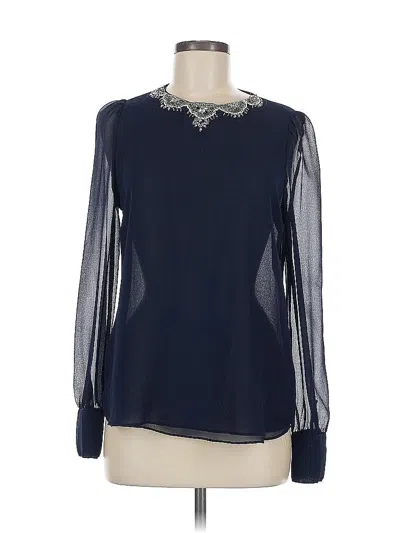 Pre-owned Trafaluc By Zara Long Sleeve Blouse In Blue