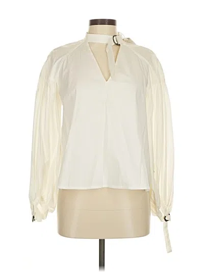 Pre-owned Trafaluc By Zara Long Sleeve Blouse In White