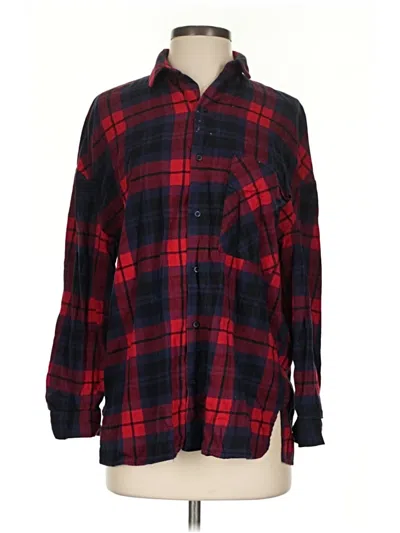 Pre-owned Trafaluc By Zara Long Sleeve Button Down Shirt In Red