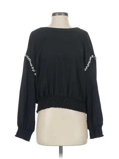 Pre-owned Trafaluc By Zara Long Sleeve Top Black Boatneck Tops
