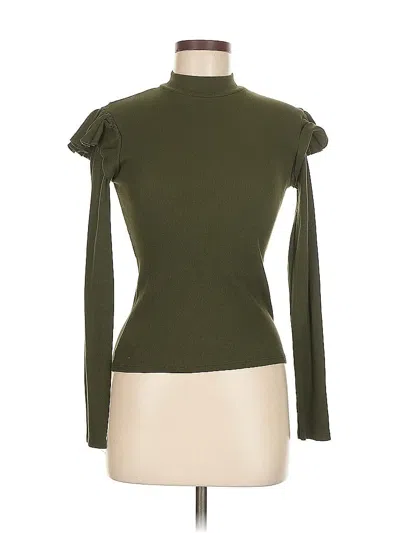 Pre-owned Trafaluc By Zara Long Sleeve Top Green Turtleneck Tops