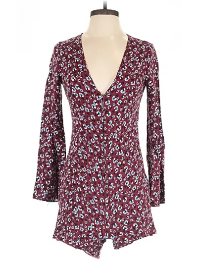 Pre-owned Trafaluc By Zara Romper In Burgundy