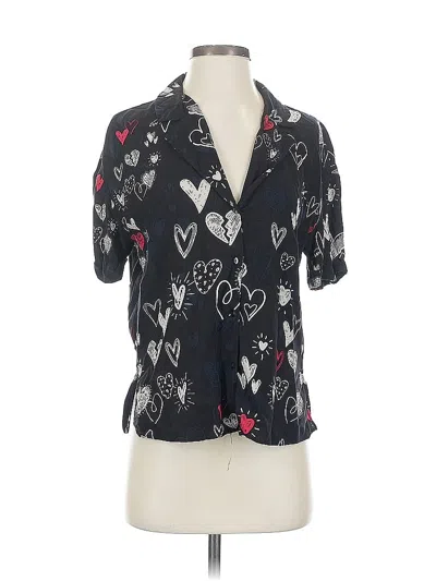 Pre-owned Trafaluc By Zara Short Sleeve Blouse In Black