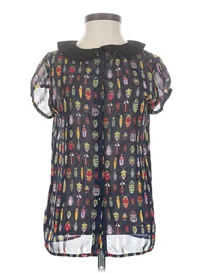 Pre-owned Trafaluc By Zara Short Sleeve Blouse In Black