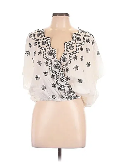 Pre-owned Trafaluc By Zara Short Sleeve Blouse In Silver
