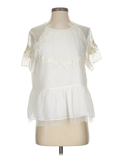 Pre-owned Trafaluc By Zara Short Sleeve Blouse In White