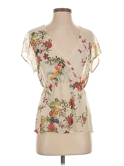 Pre-owned Trafaluc By Zara Short Sleeve Blouse In White