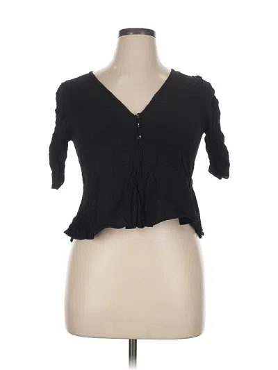 Pre-owned Trafaluc By Zara Short Sleeve Top Black Sweetheart Neckline Tops