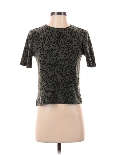 Pre-owned Trafaluc By Zara Short Sleeve Top Gray Crew Neck Tops