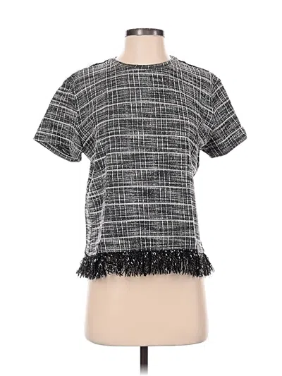 Pre-owned Trafaluc By Zara Short Sleeve Top Gray Square Neckline Tops