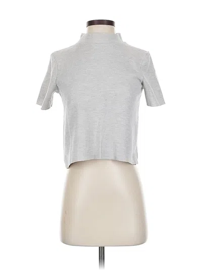 Pre-owned Trafaluc By Zara Short Sleeve Top Gray Turtleneck Tops