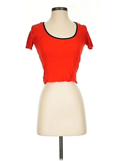 Pre-owned Trafaluc By Zara Short Sleeve Top Red Sweetheart Neckline Tops