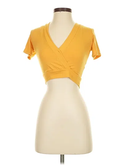 Pre-owned Trafaluc By Zara Short Sleeve T-shirt In Yellow