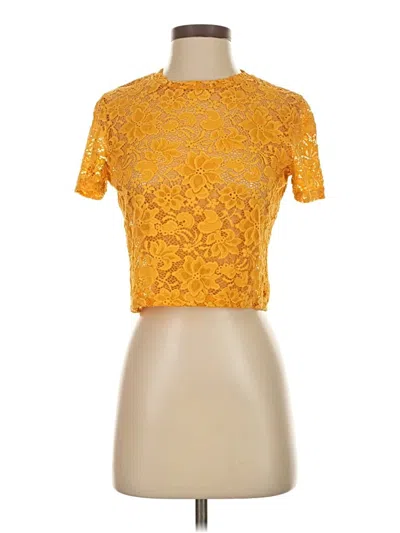 Pre-owned Trafaluc By Zara Short Sleeve Turtleneck In Gold