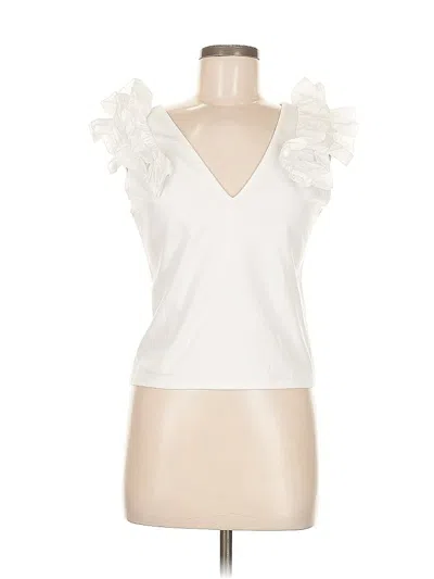 Pre-owned Trafaluc By Zara Sleeveless Blouse In White