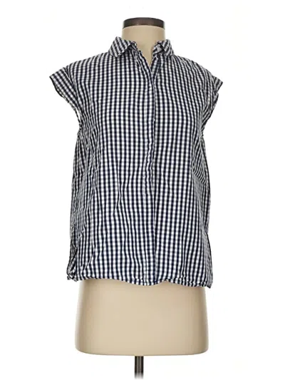 Pre-owned Trafaluc By Zara Sleeveless Button Down Shirt In Blue