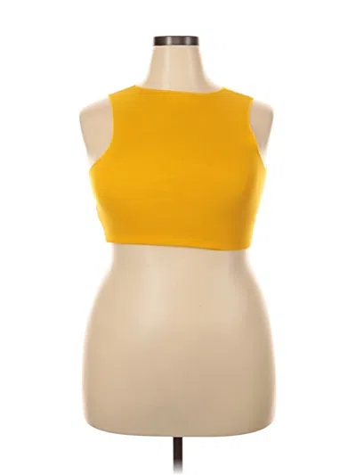 Pre-owned Trafaluc By Zara Sleeveless Top Yellow Halter Neckline Tops