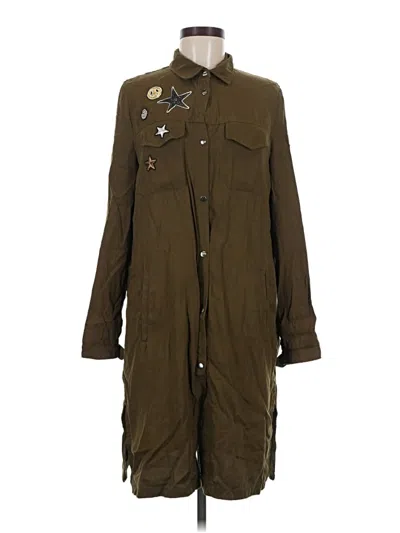 Pre-owned Trafaluc By Zara Trenchcoat In Green
